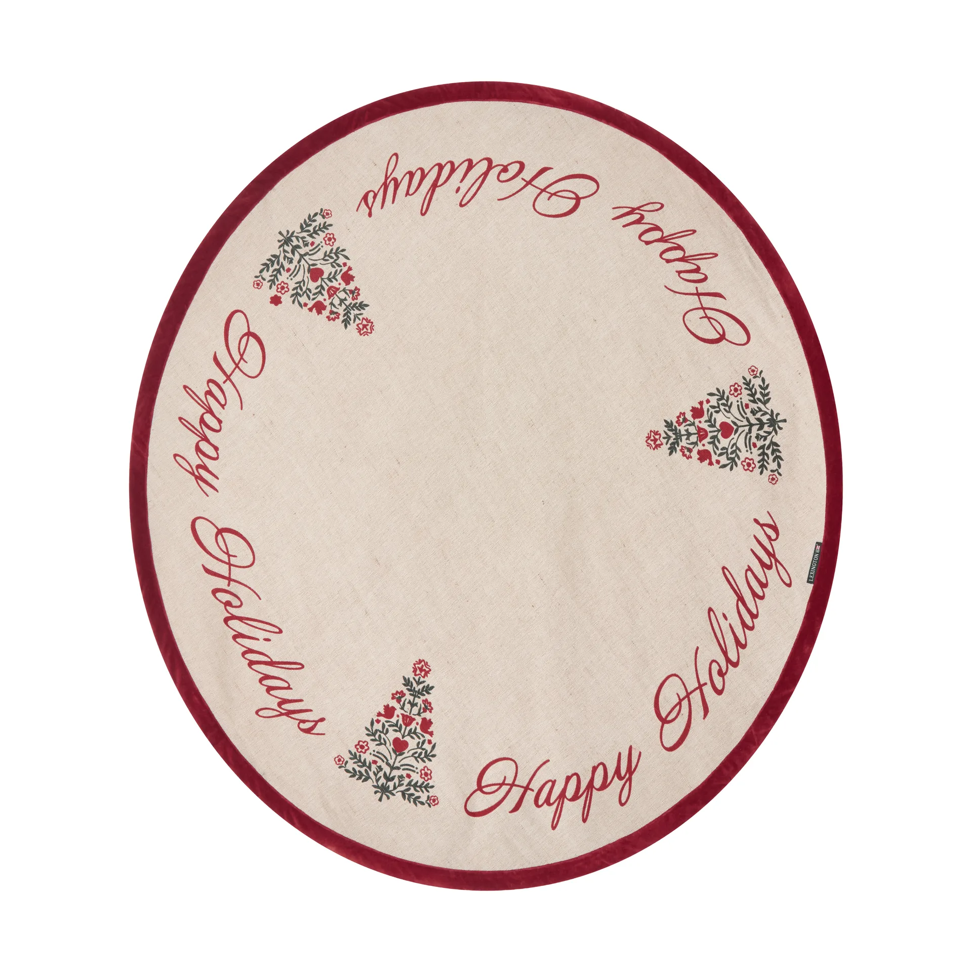 Jute Cotton Christmas Tree juletrematte Ø 110 cm, Natural-red Lexington