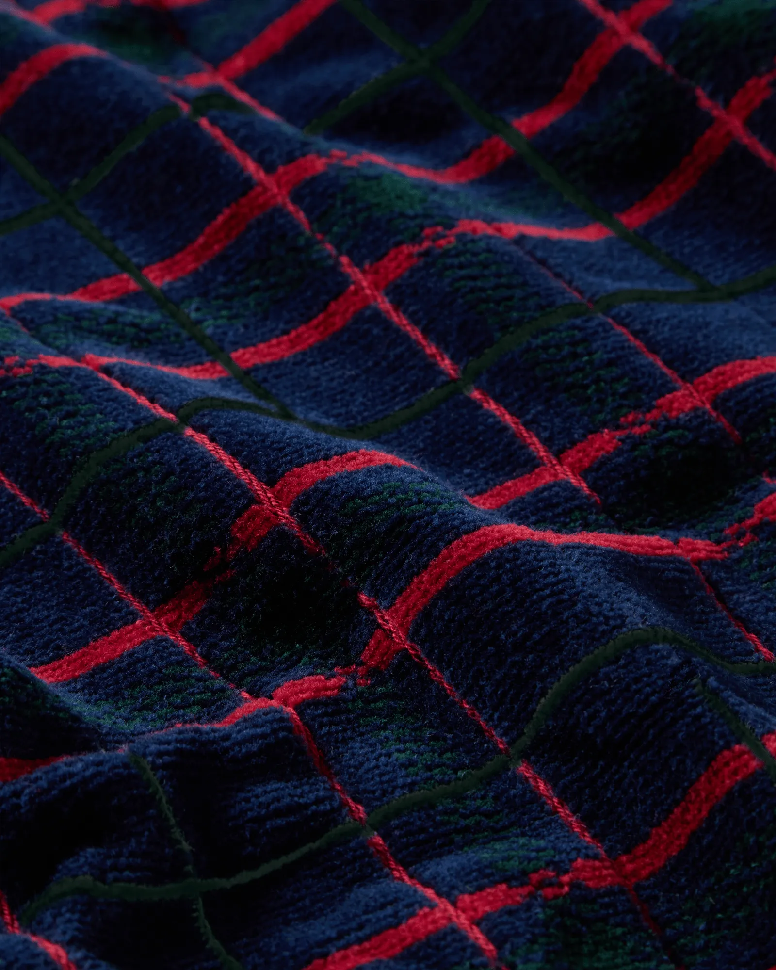 Lexington checked håndklær 4 deler, Navy-green, 2 stk 50x70 cm, 2 stk 70x30 cm Lexington