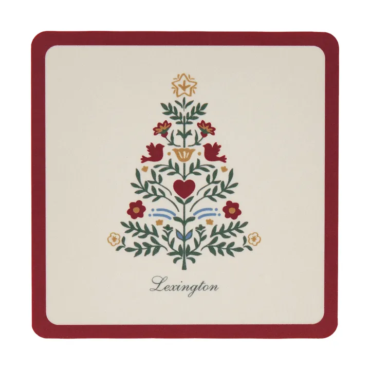 Lexington laminerte glassunderlag - Red-light beige, 9x9 cm, 4-pakning - Lexington
