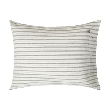 Stripe cotton flannel putetrekk - White-green-beige, 50x60 cm - Lexington
