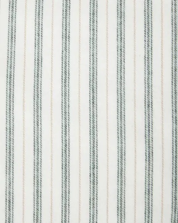 Stripe cotton flannel putetrekk - White-green-beige, 50x60 cm - Lexington