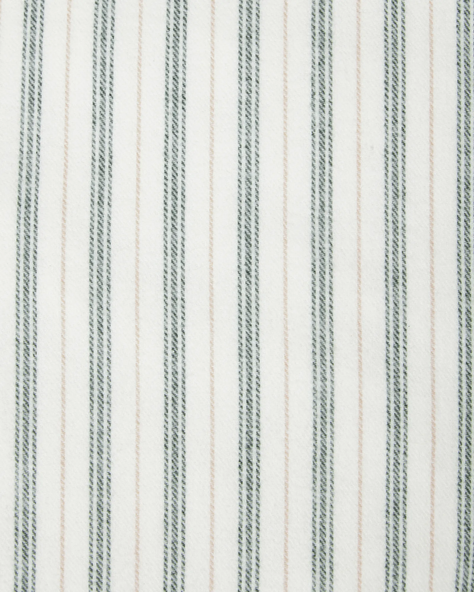 Stripe cotton flannel putetrekk, White-green-beige, 50x90 cm Lexington
