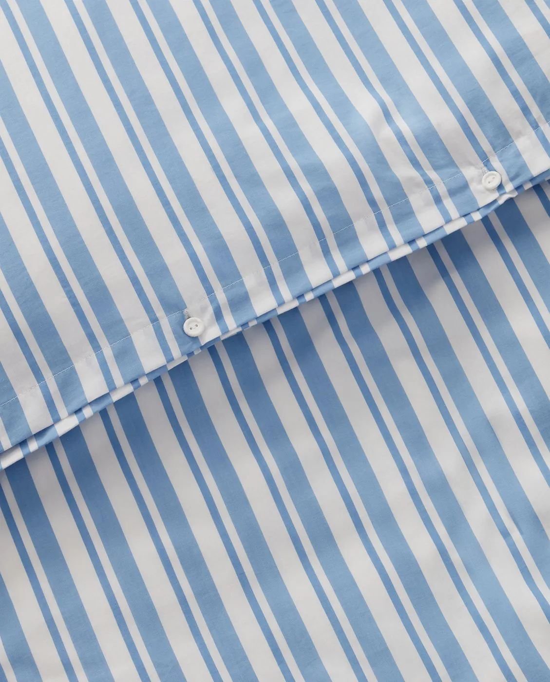 Striped cotton Poplin sengetøysett, White-blue, 1 putetrekk Lexington