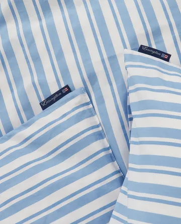 Striped cotton Poplin sengetøysett - White-blue, 1 putetrekk - Lexington