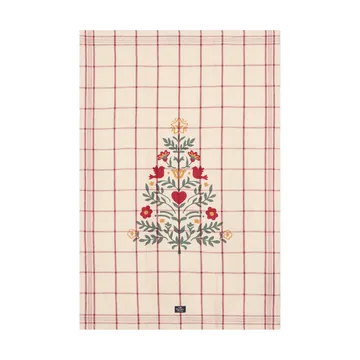 Tree lin/ bomull kjøkkenhåndkle - White-red-green, 50x70 cm - Lexington