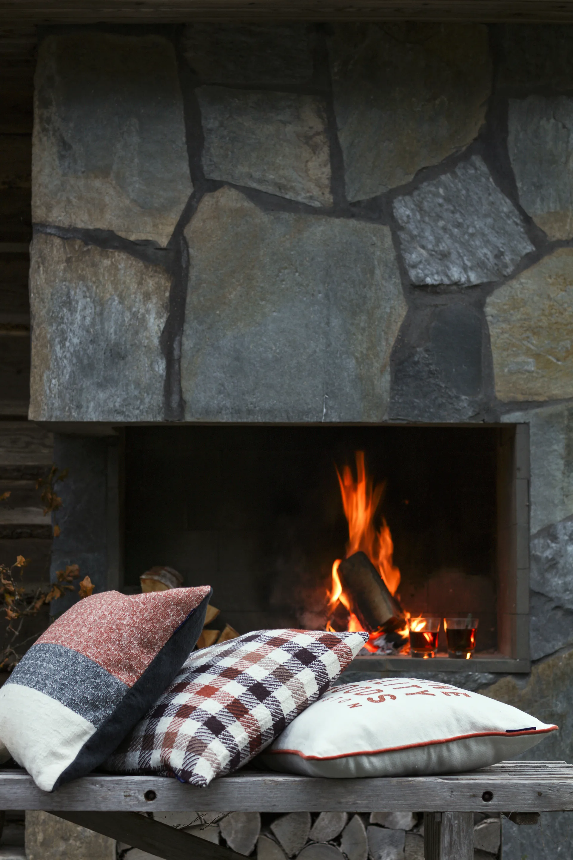 Vertical Striped Cotton kuddfodral 50x50 cm, Copper-gray Lexington