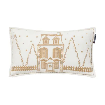 Winter House eko. fløyelsbomull pute 30x50 cm - White-Light beige - Lexington