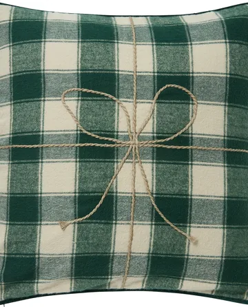 Wrapped checked eko. flanell putetrekk 50x50 cm - Light beige-green - Lexington