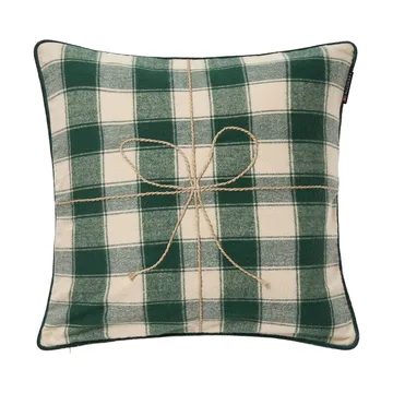 Wrapped checked eko. flanell putetrekk 50x50 cm - Light beige-green - Lexington
