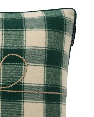 Wrapped checked eko. flanell putetrekk 50x50 cm - Light beige-green - Lexington