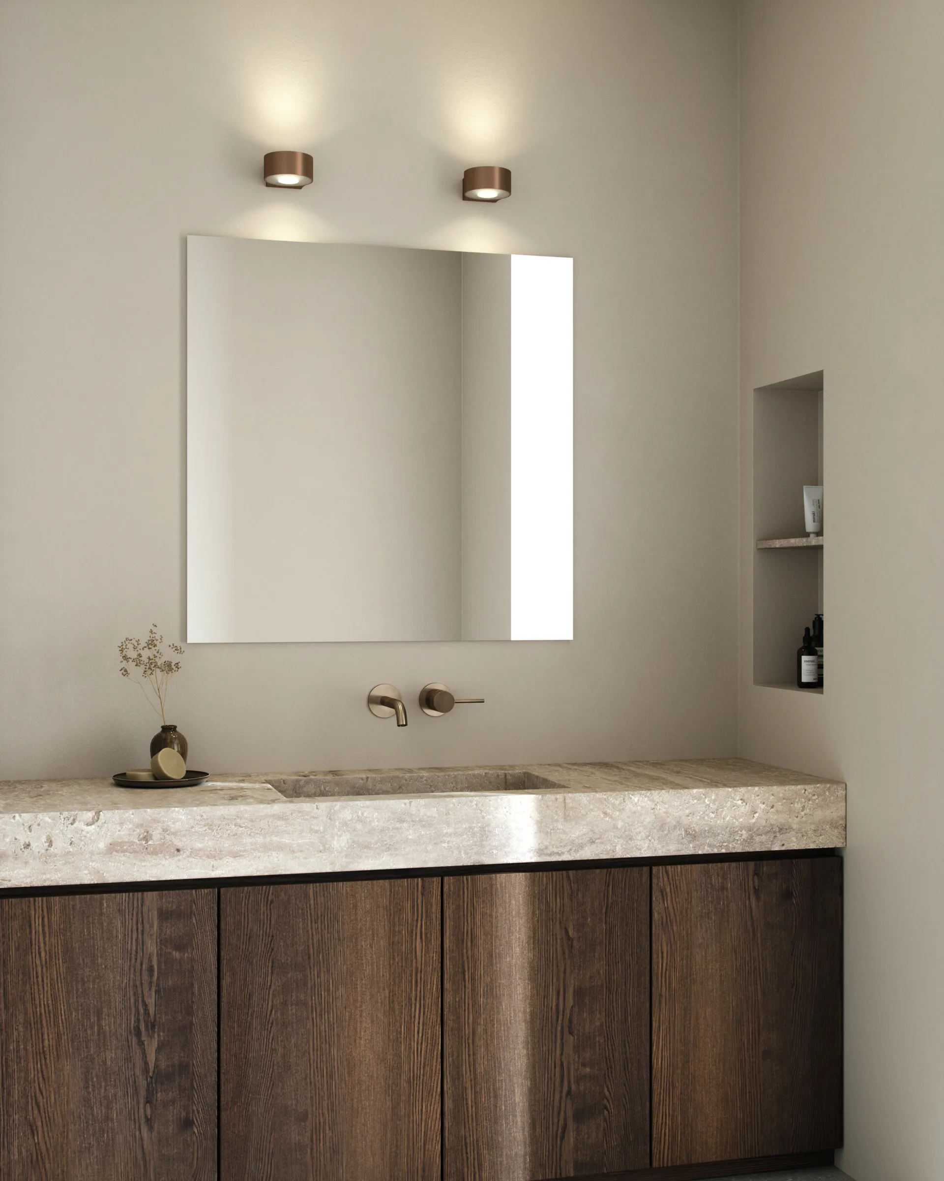 Orbit vegglampe W1 2700K, Brass Light-Point