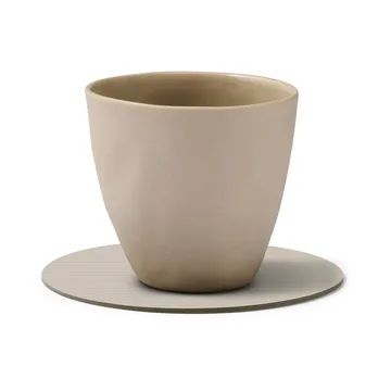 Corduroy glassunderlag - Oyster white, circle - LIND DNA