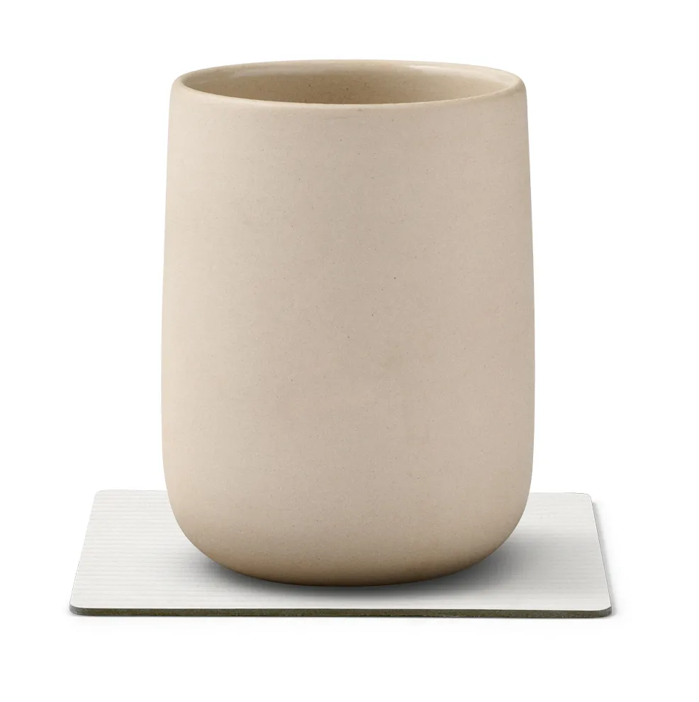 Corduroy glassunderlag square, Pure white LIND DNA