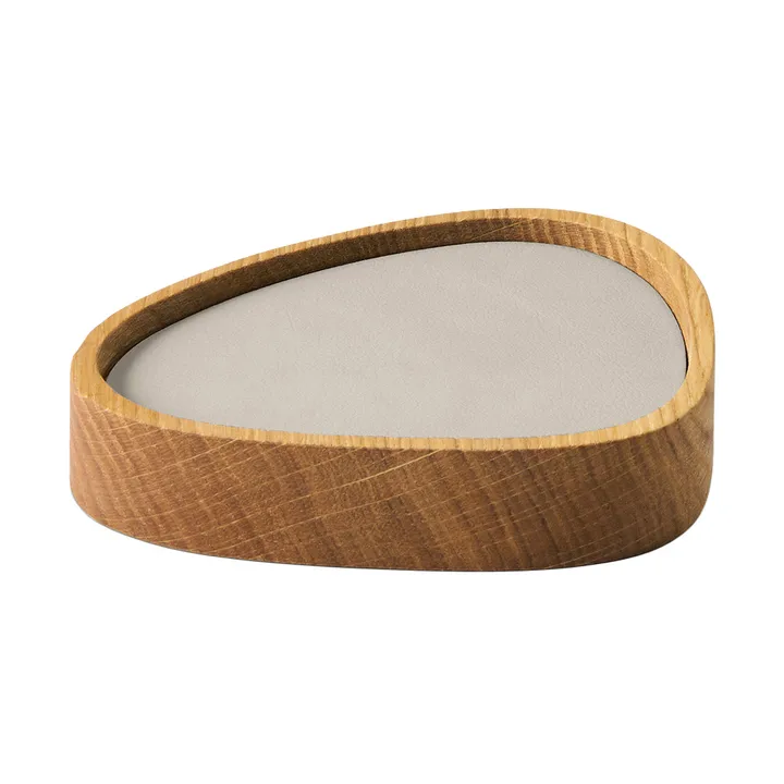 Wood Box glassunderlag sett - Nature-oak, curve, S, Nupo oyster white, 9 deler - LIND DNA