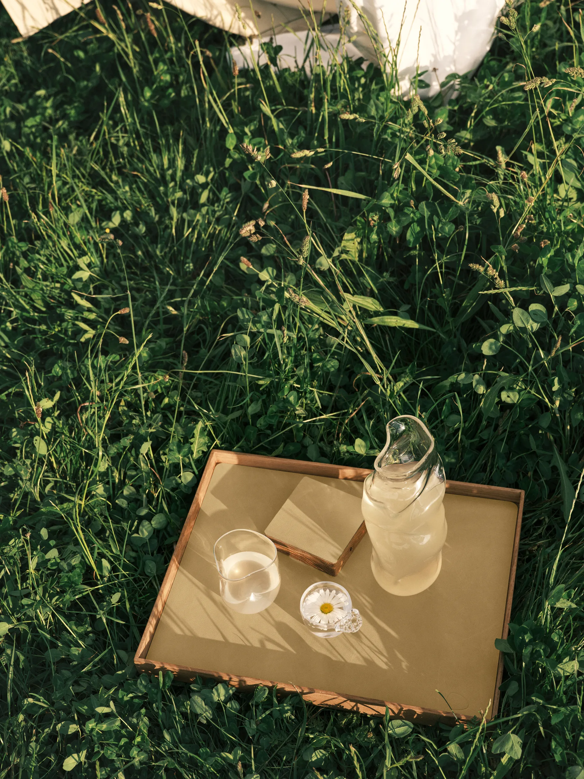 Wood Box oppbevaring til glassunderlag, Nature-oak, square, S LIND DNA