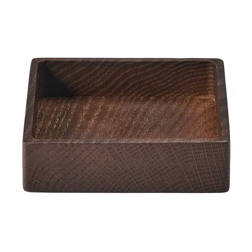 Wood Box oppbevaring til glassunderlag, Smoked-oak, square, S LIND DNA