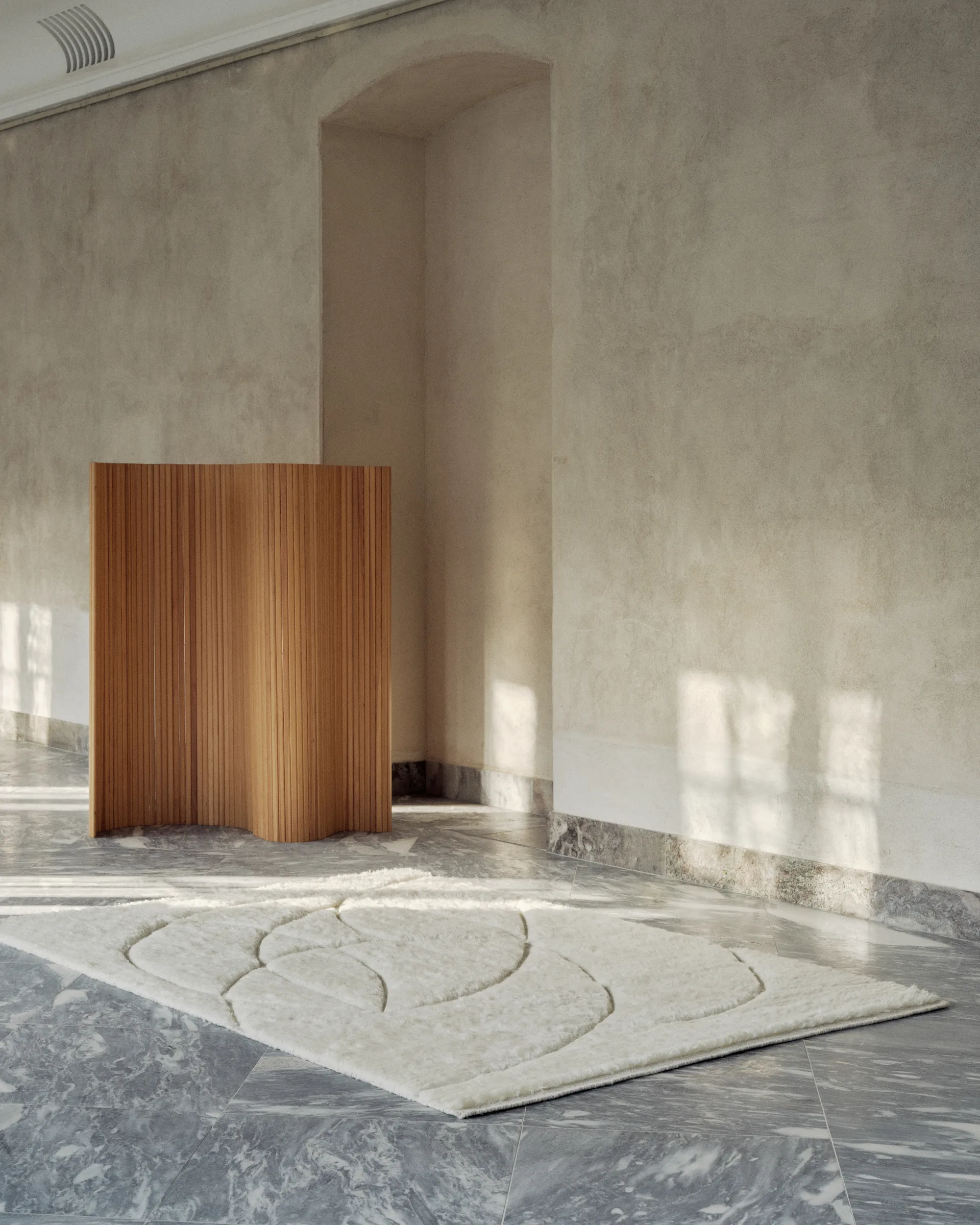 Lineal Sweep ullteppe, White, 140 x 200 cm Linie Design