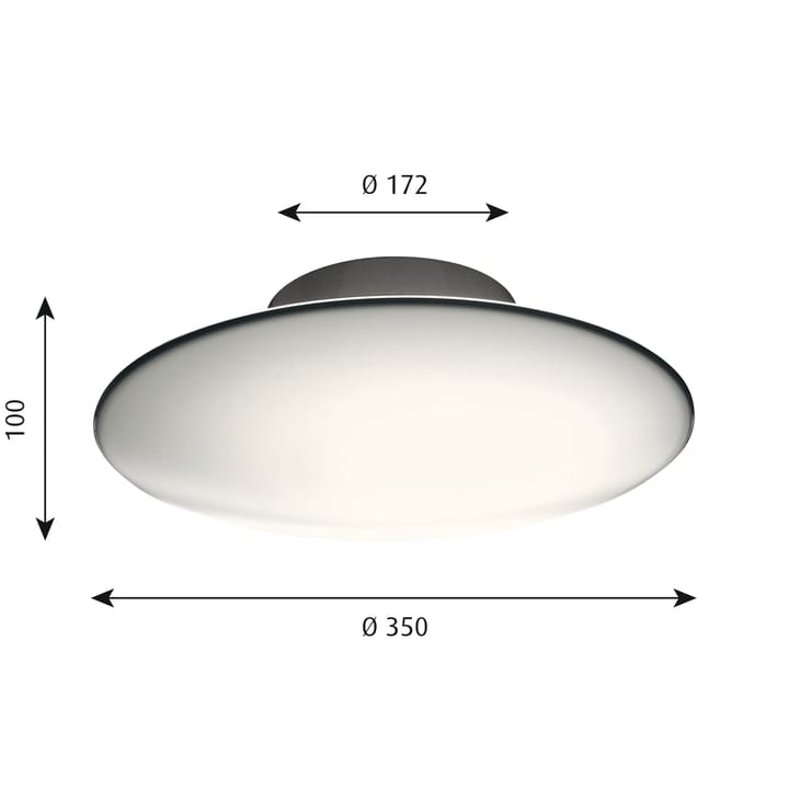 AJ Eiklipta taklampe-vegglampe Ø35 cm, Hvit opal Louis Poulsen
