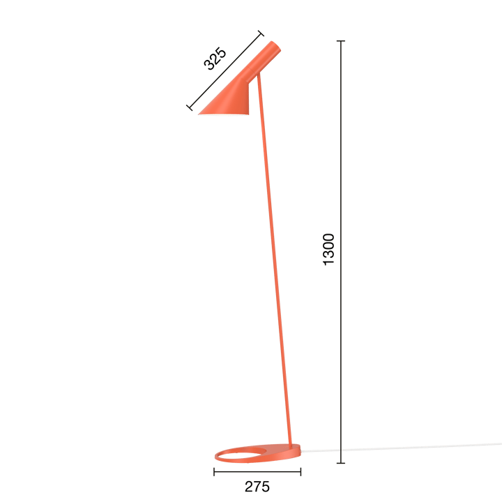 AJ gulvlampe, Electric orange Louis Poulsen