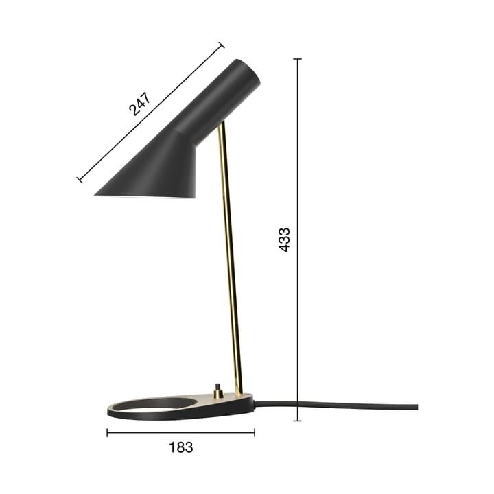 AJ MINI bordlampe, Brass-black Louis Poulsen