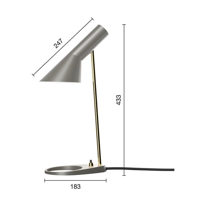 AJ MINI bordlampe, Brass-warm grey Louis Poulsen