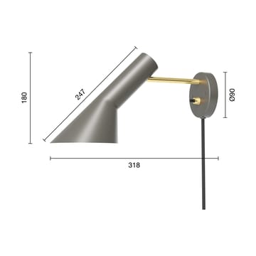 AJ vegglampe - Brass-warm grey - Louis Poulsen