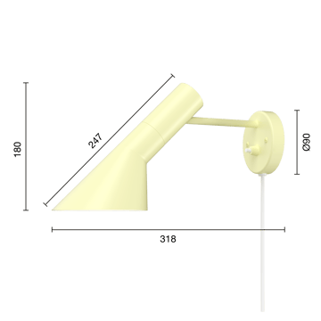 AJ vegglampe - Soft lemon - Louis Poulsen
