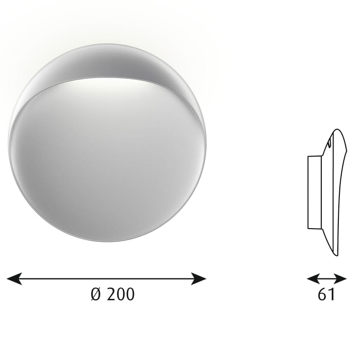 Flindt vegglampe Ø20 cm, Aluminium Louis Poulsen