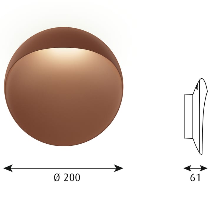 Flindt vegglampe Ø20 cm, Corten Louis Poulsen