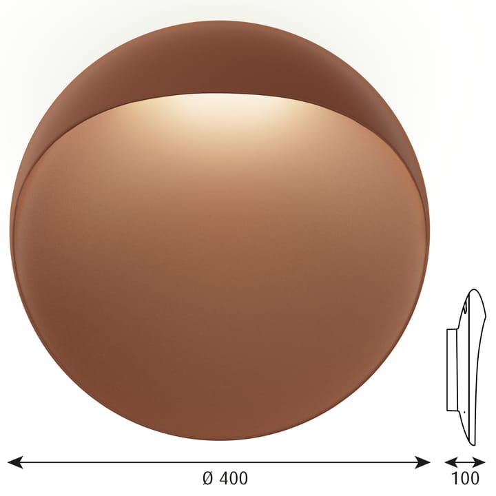 Flindt vegglampe Ø40 cm, Corten Louis Poulsen