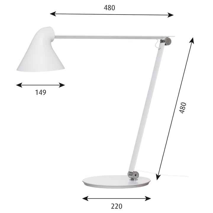 NJP bordlampe, Hvit Louis Poulsen