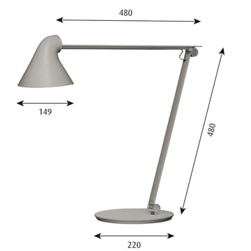 NJP bordlampe - Lysegrå - Louis Poulsen