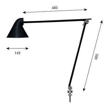 NJP bordlampe stift Ø10 mm - Svart - Louis Poulsen