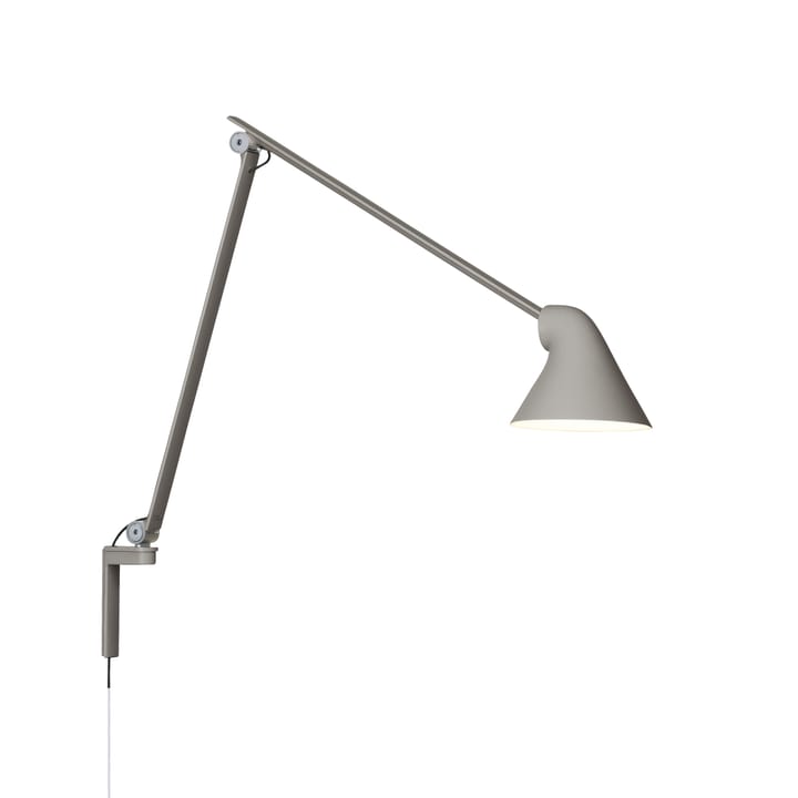 NJP vegglampe - Lysegrå, lang arm, LED, 3000k - Louis Poulsen