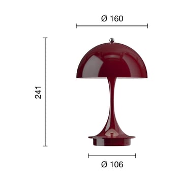 Panthella 160 Portable bordlampe - Opaque burgundy - Louis Poulsen