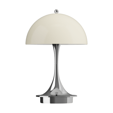 Panthella 160 Portable v3 bordlampe - Chrome opal beige - Louis Poulsen
