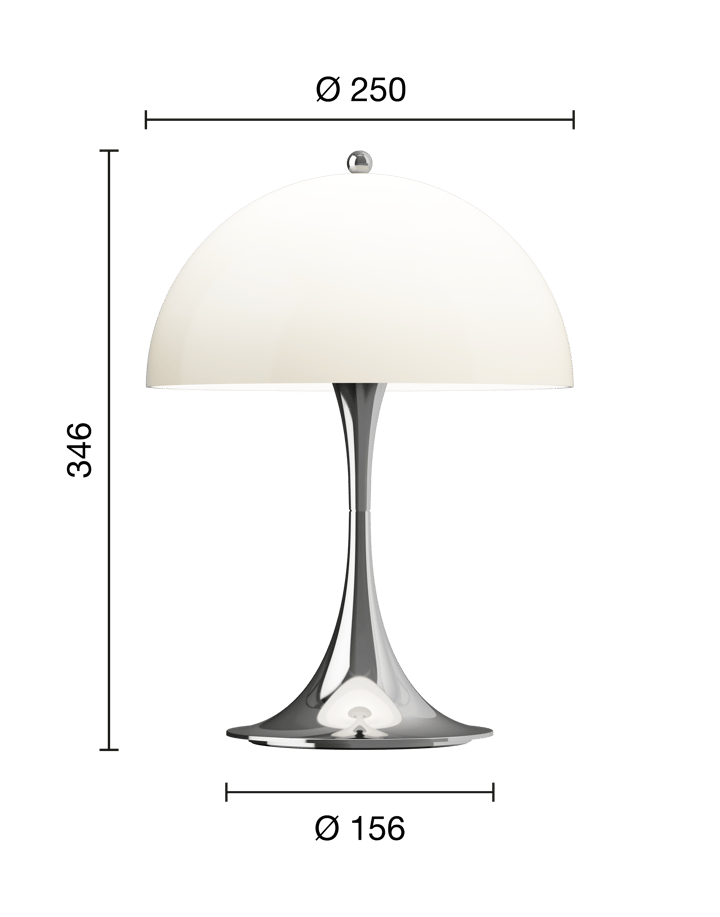 Panthella 250 bærbar bordlampe, Chrome opal beige Louis Poulsen