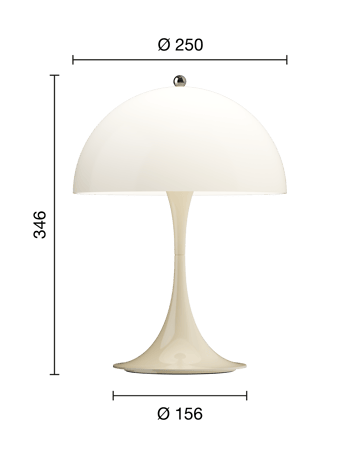 Panthella 250 bærbar bordlampe - Opal beige - Louis Poulsen
