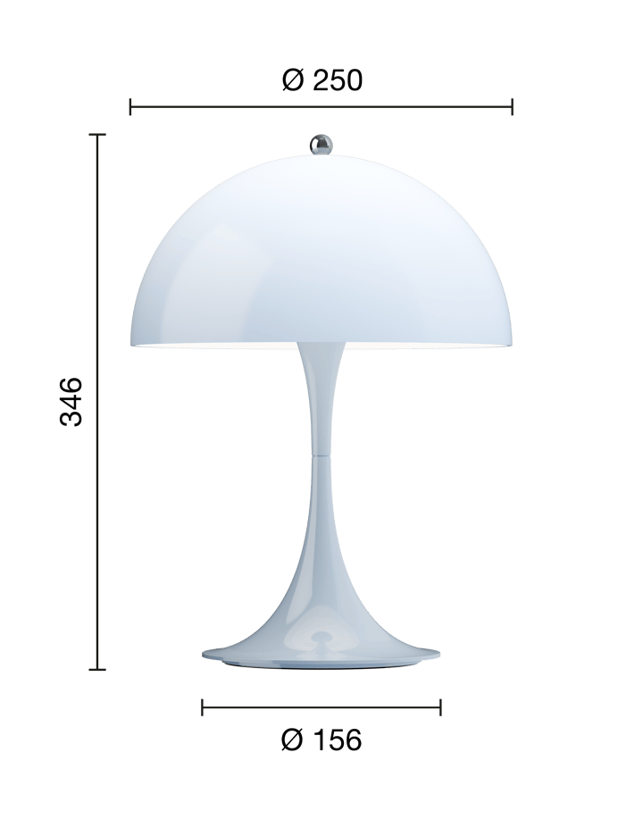 Panthella 250 bærbar bordlampe, Opal pale blue Louis Poulsen