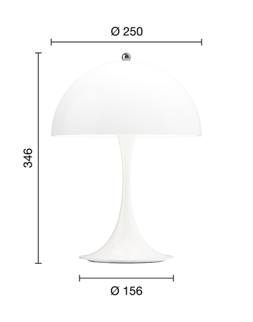 Panthella 250 bærbar bordlampe - Opal white - Louis Poulsen