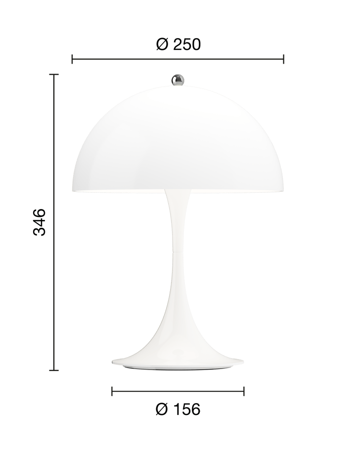 Panthella 250 bærbar bordlampe, Opal white Louis Poulsen