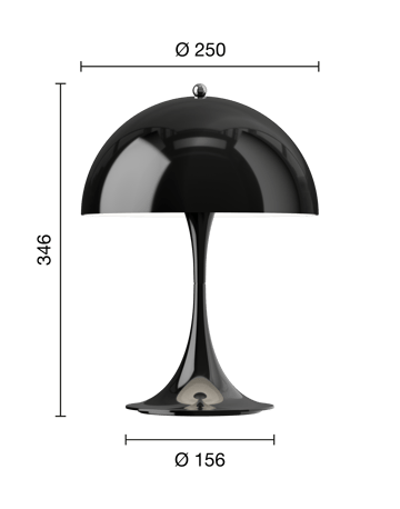 Panthella 250 bærbar bordlampe - Opaque black - Louis Poulsen