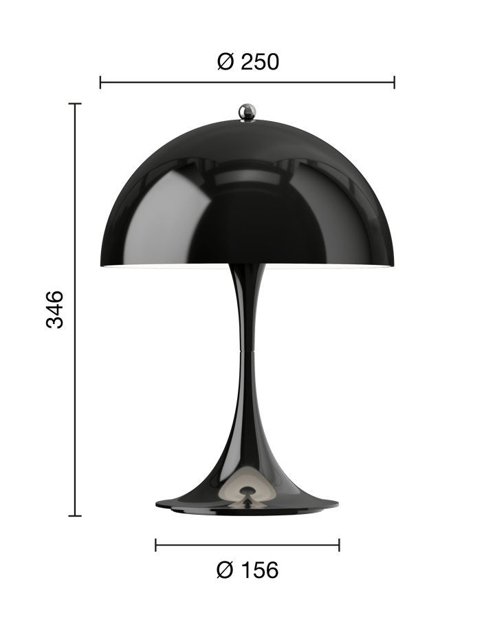 Panthella 250 bærbar bordlampe, Opaque black Louis Poulsen