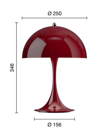 Panthella 250 bærbar bordlampe - Opaque burgundy - Louis Poulsen