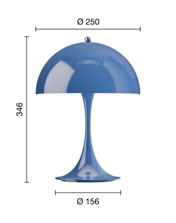 Panthella 250 bærbar bordlampe - Opaque indigo blue - Louis Poulsen
