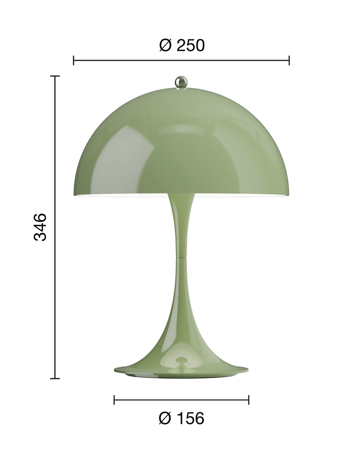 Panthella 250 bærbar bordlampe, Opaque moss green Louis Poulsen