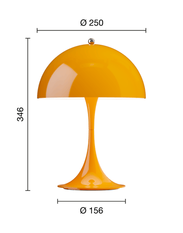 Panthella 250 bærbar bordlampe - Opaque orange - Louis Poulsen