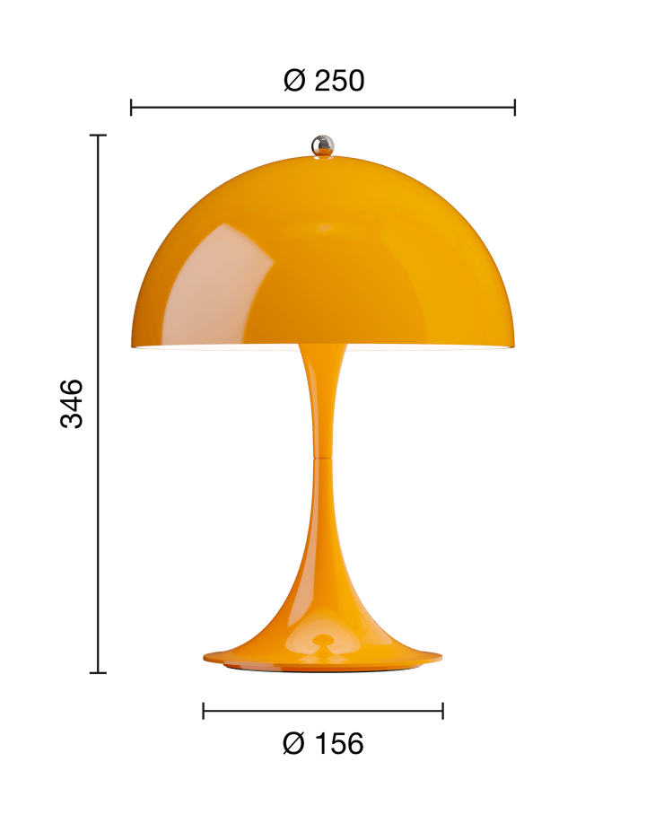 Panthella 250 bærbar bordlampe, Opaque orange Louis Poulsen