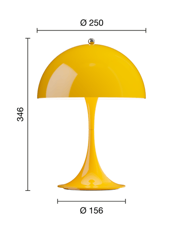 Panthella 250 bærbar bordlampe - Opaque yellow - Louis Poulsen