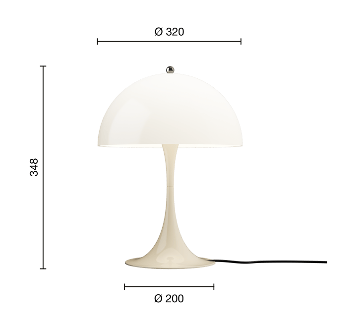 Panthella 320 bordlampe, Opal beige Louis Poulsen